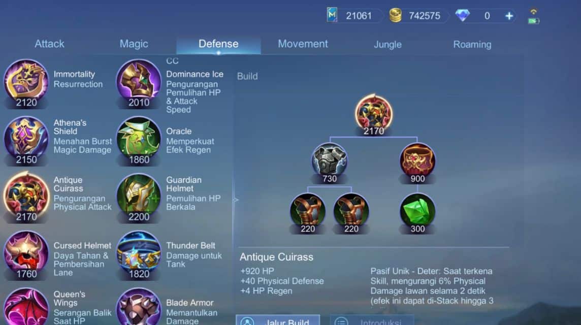 item dan hero counter bane jungle ml